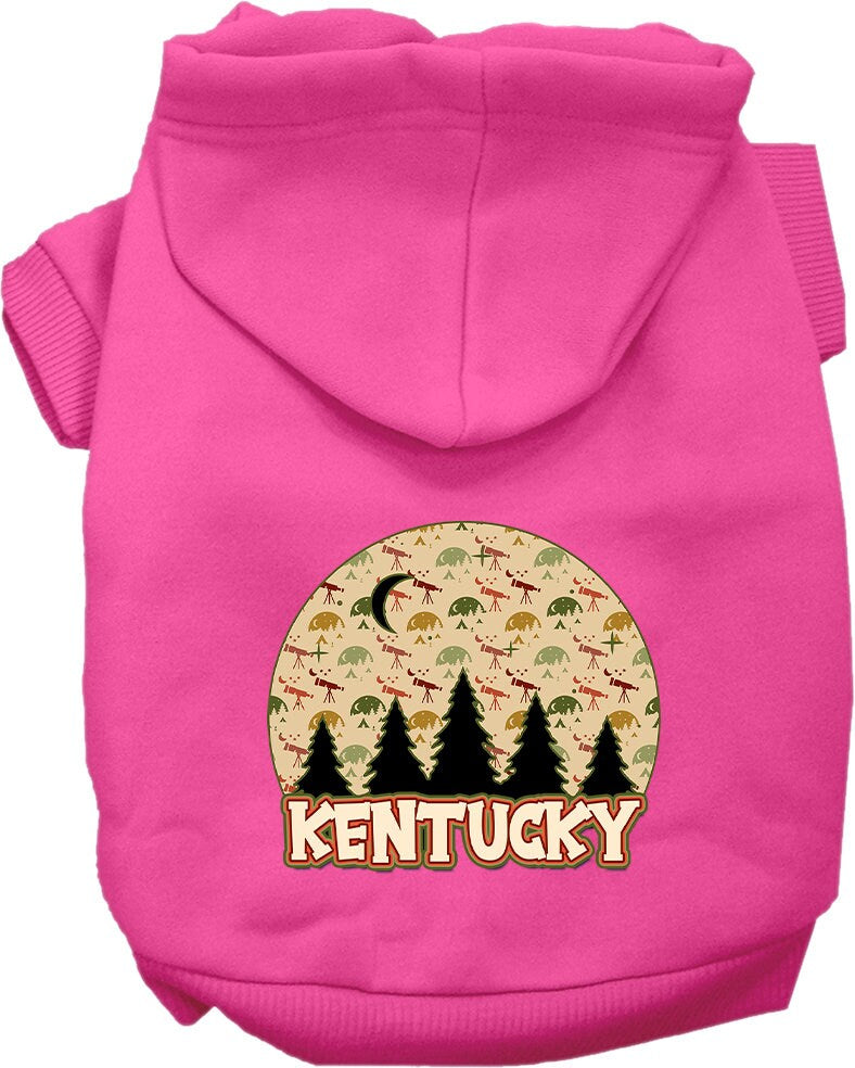 A cozy screen printed hoodie for medium to large pets, featuring a stylish 'Kentucky Under The Stars' design, perfect for dogs and cats.