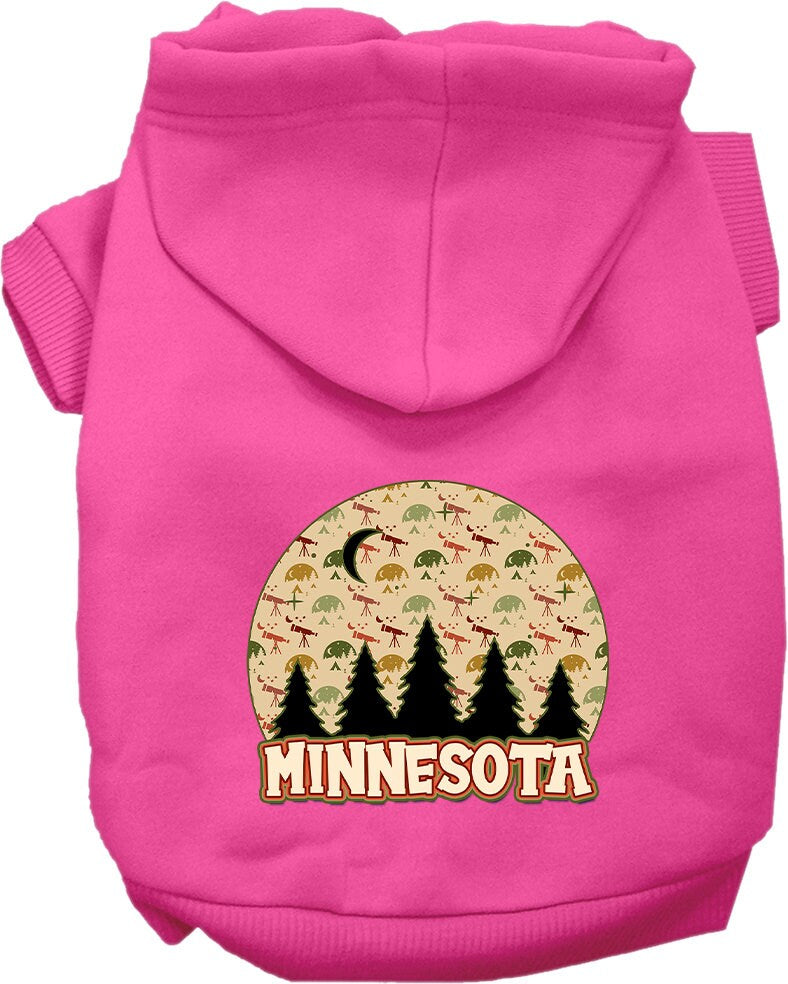 A cozy screen printed hoodie for medium to large pets, featuring a Minnesota Under The Stars design, perfect for dogs and cats.