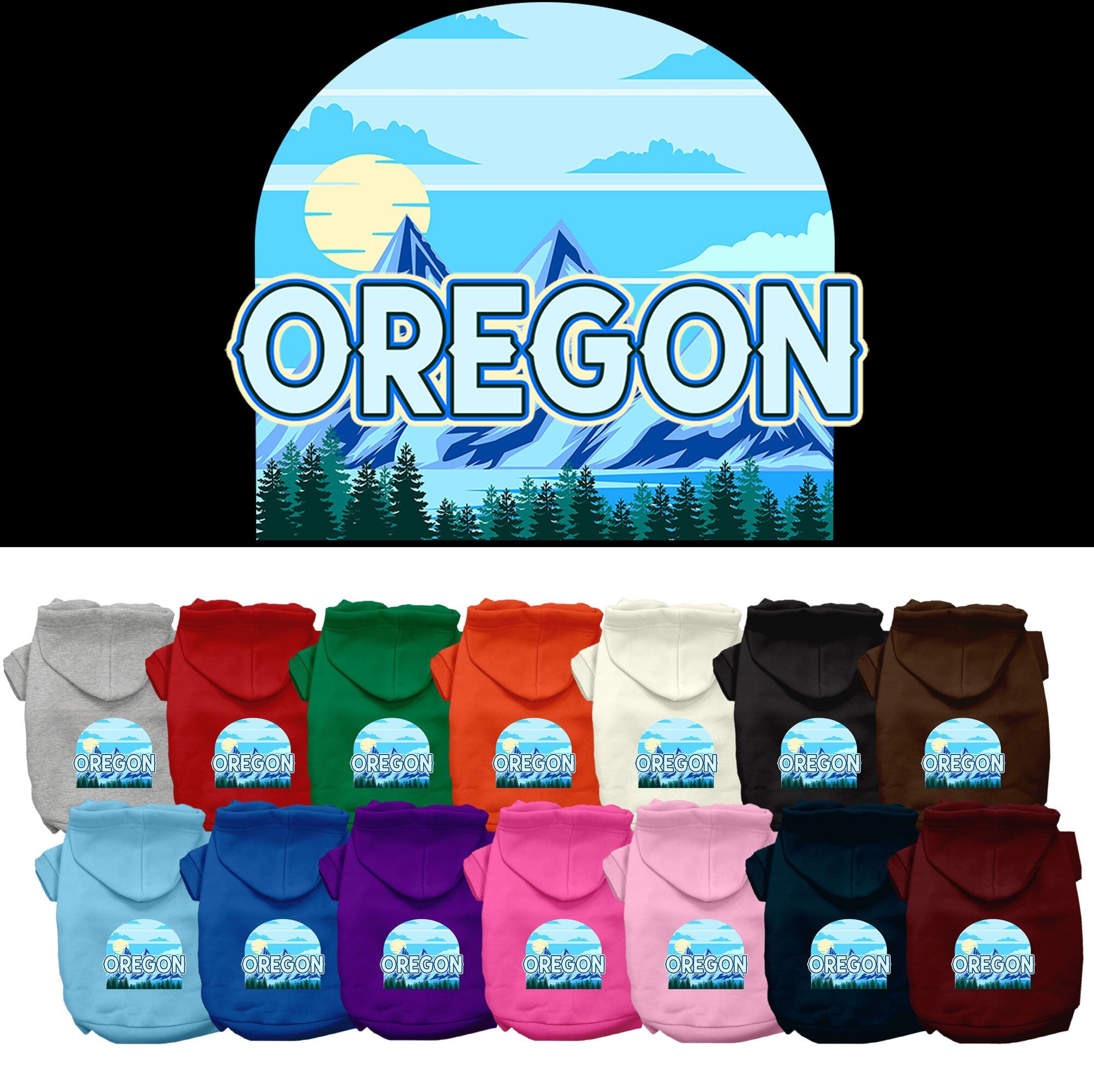 A small to medium pet wearing a cozy Oregon Trailblazer hoodie, showcasing its soft fabric and stylish design.