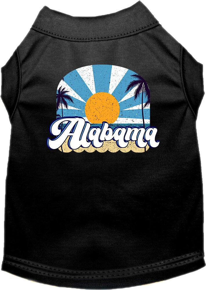 A soft and stylish screen printed shirt for medium to large dogs and cats, featuring the 'Alabama Coast' design, perfect for casual wear.