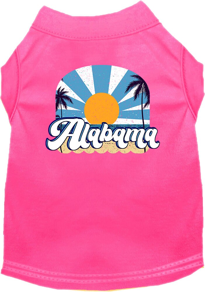 A soft and stylish screen printed shirt for medium to large dogs and cats, featuring the 'Alabama Coast' design, perfect for casual wear.