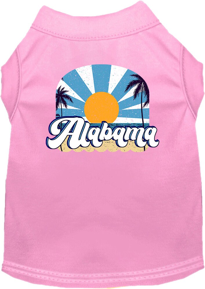 A soft and stylish screen printed shirt for medium to large dogs and cats, featuring the 'Alabama Coast' design, perfect for casual wear.