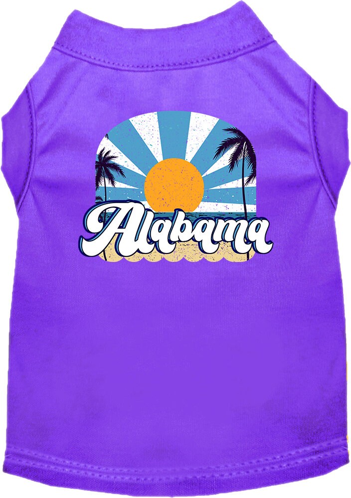 A soft and stylish screen printed shirt for medium to large dogs and cats, featuring the 'Alabama Coast' design, perfect for casual wear.