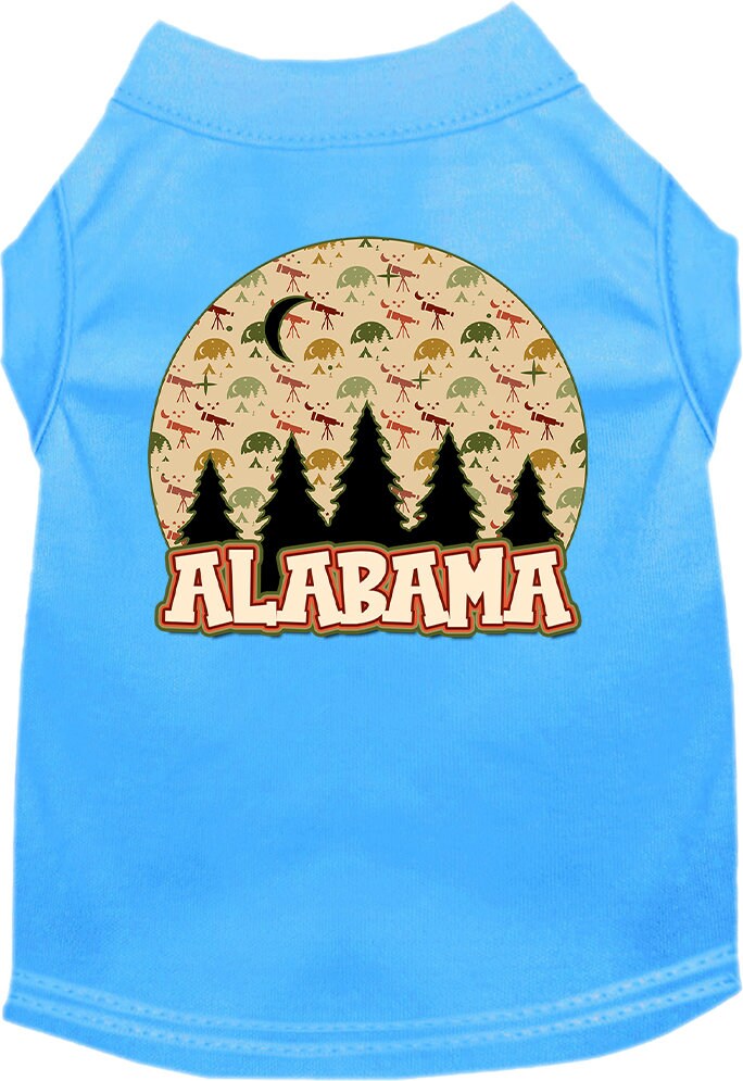 A soft and stylish screen printed shirt for medium to large pets, featuring the design 'Alabama Under The Stars'.