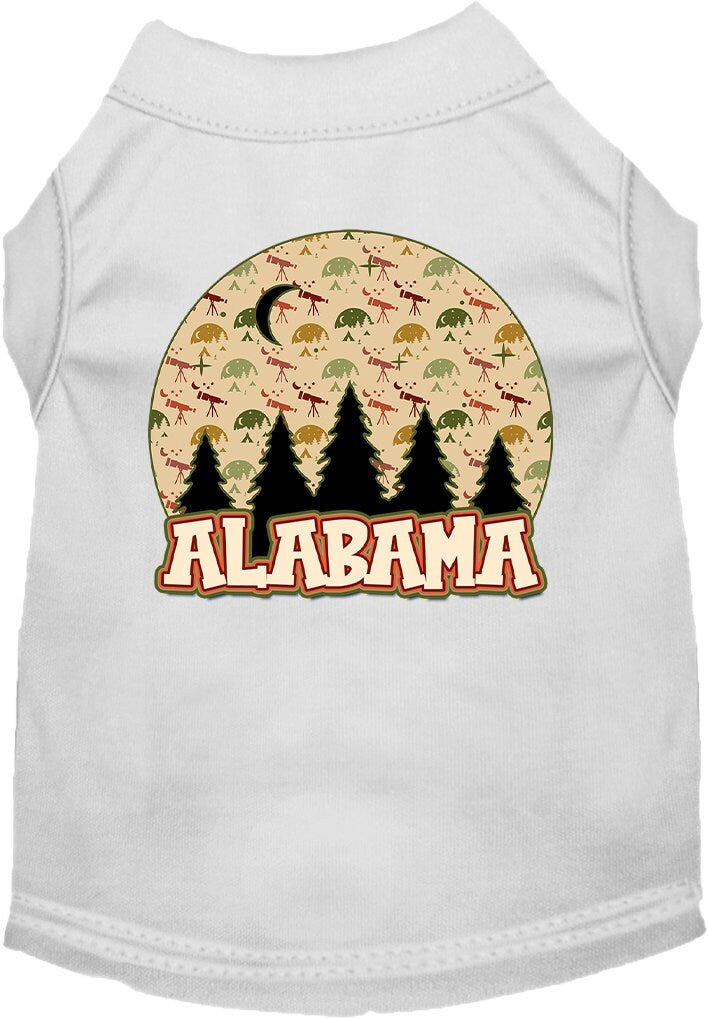 A soft and stylish screen printed shirt for medium to large pets, featuring the design 'Alabama Under The Stars'.