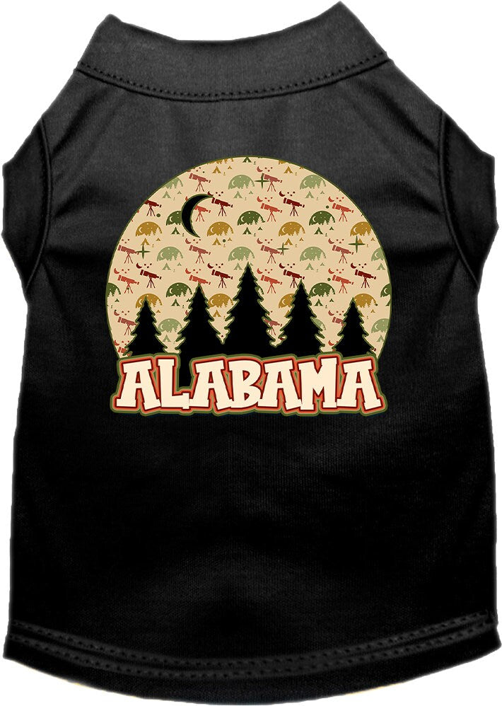 A soft and stylish screen printed shirt for medium to large pets, featuring the design 'Alabama Under The Stars'.