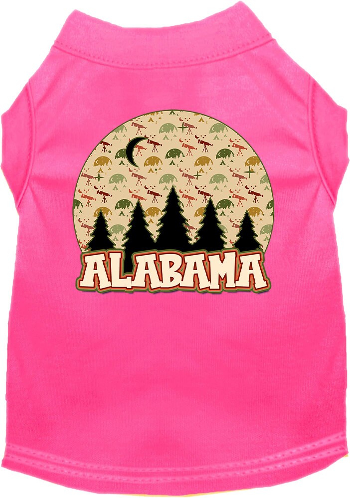 A soft and stylish screen printed shirt for medium to large pets, featuring the design 'Alabama Under The Stars'.
