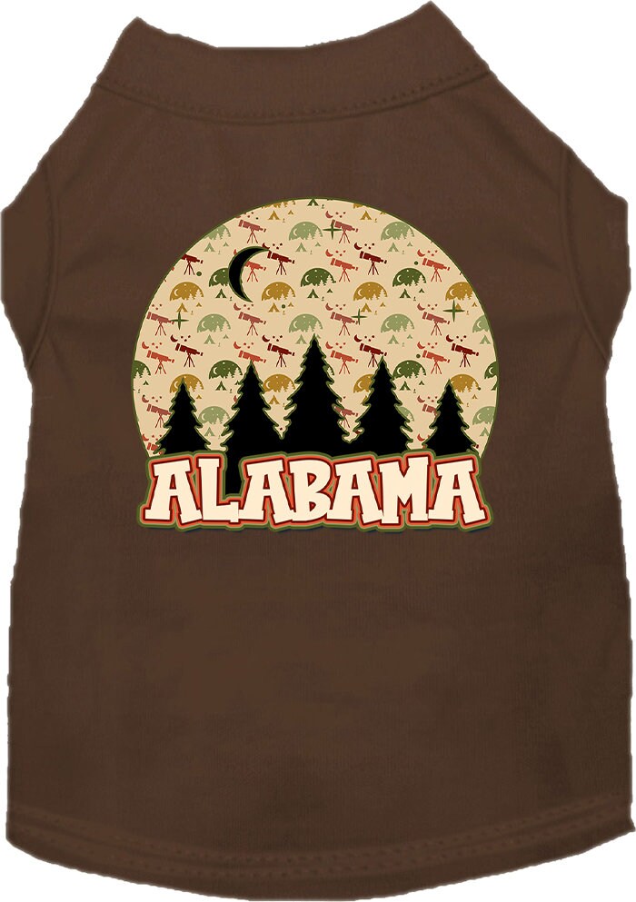 A soft and stylish screen printed shirt for medium to large pets, featuring the design 'Alabama Under The Stars'.