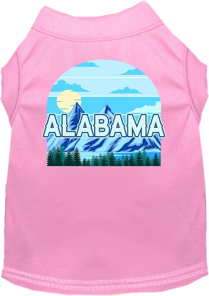 A stylish screen printed shirt for medium to large pets featuring the Alabama Trailblazer design, made from soft cotton and polyester blend.