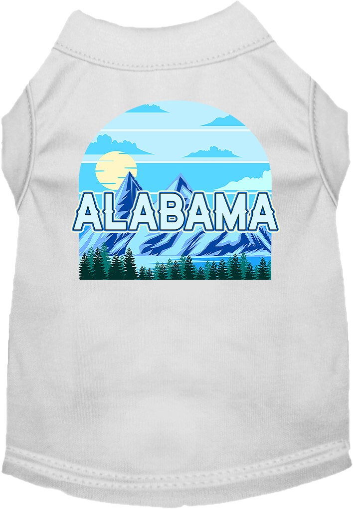 A stylish screen printed shirt for medium to large pets featuring the Alabama Trailblazer design, made from soft cotton and polyester blend.