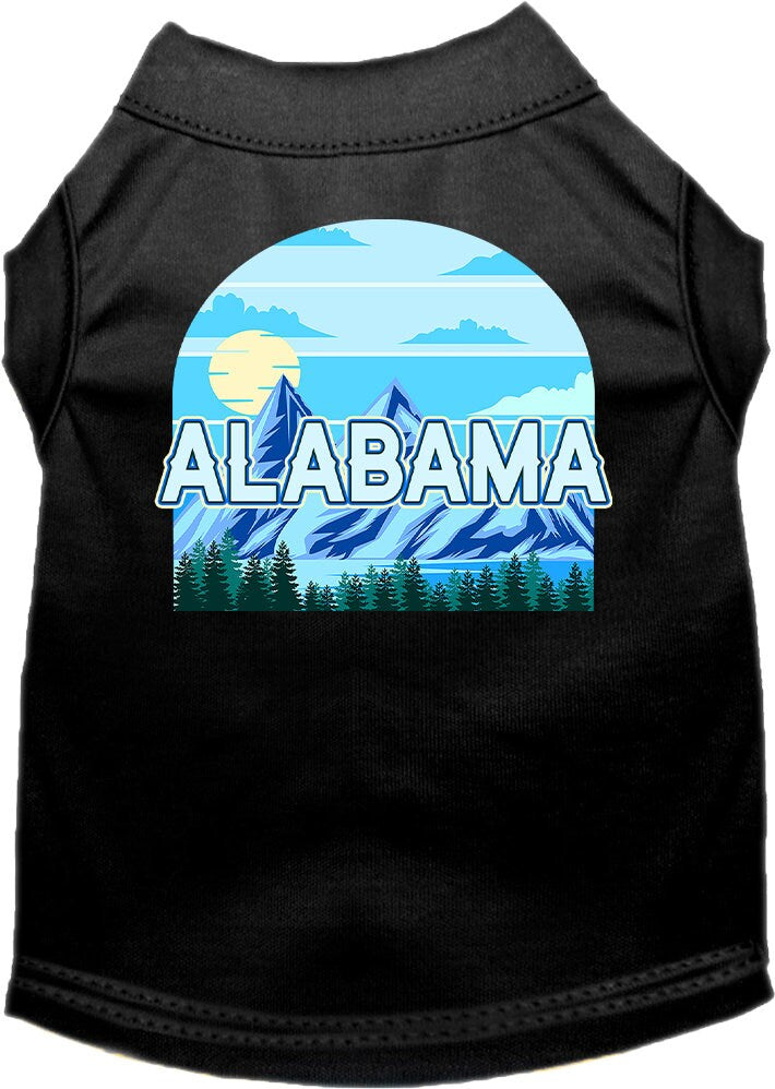 A stylish screen printed shirt for medium to large pets featuring the Alabama Trailblazer design, made from soft cotton and polyester blend.