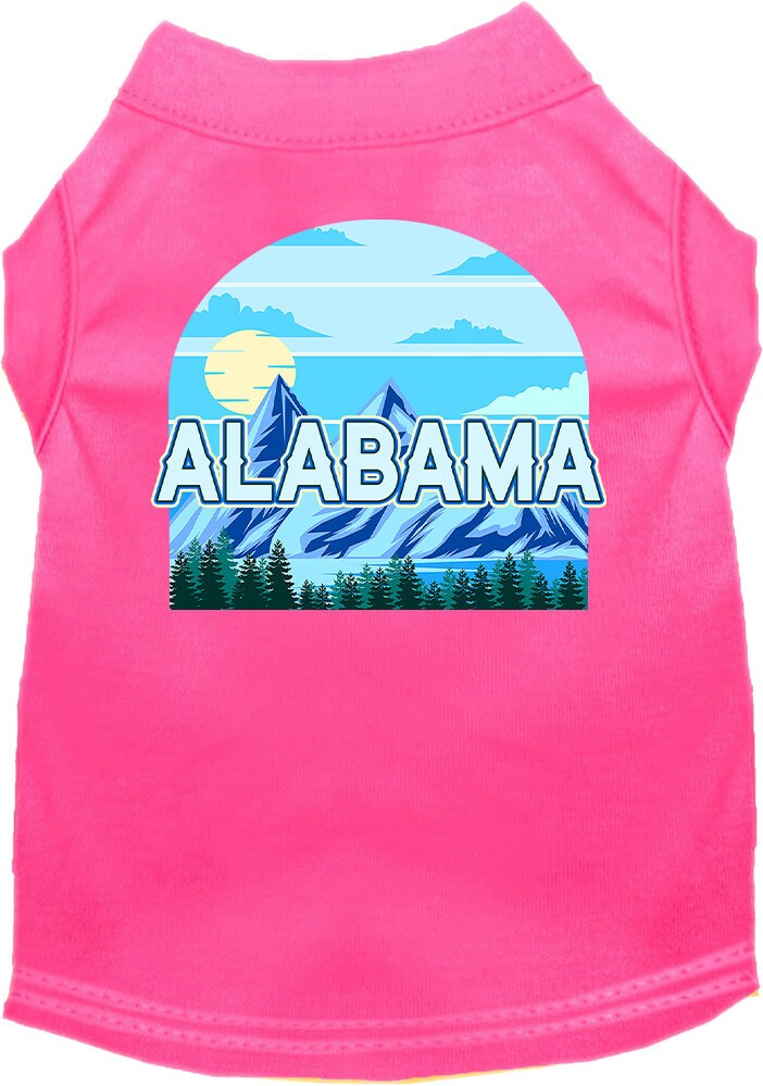 A stylish screen printed shirt for medium to large pets featuring the Alabama Trailblazer design, made from soft cotton and polyester blend.
