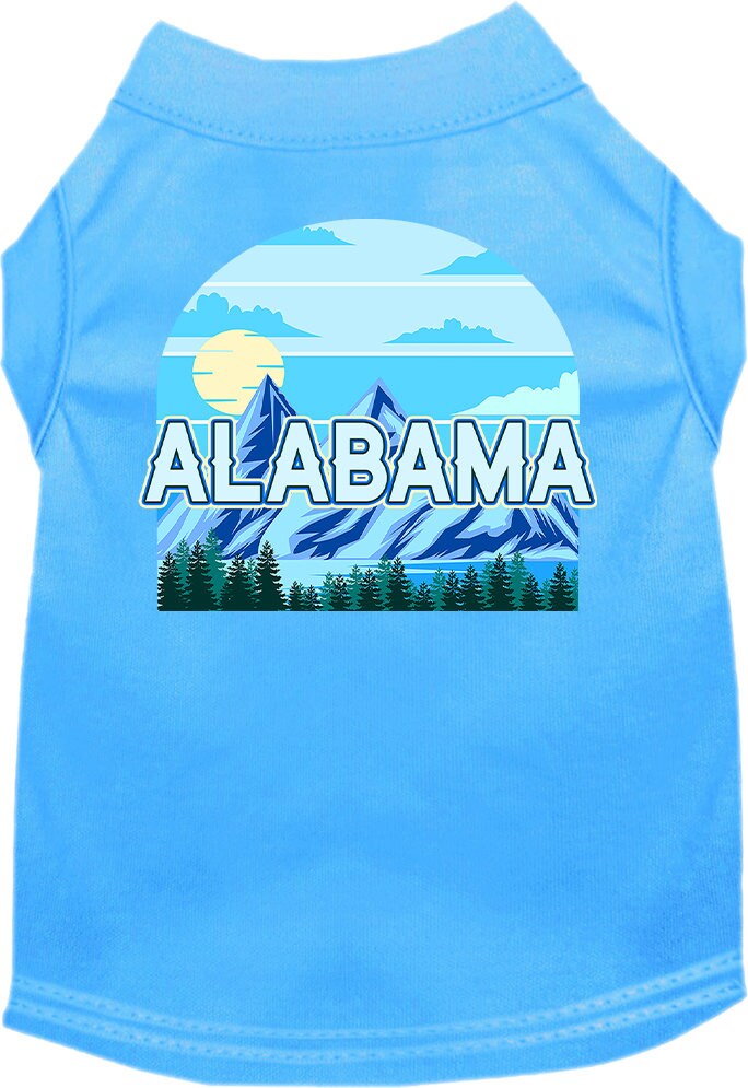 A stylish screen printed shirt for medium to large pets featuring the Alabama Trailblazer design, made from soft cotton and polyester blend.