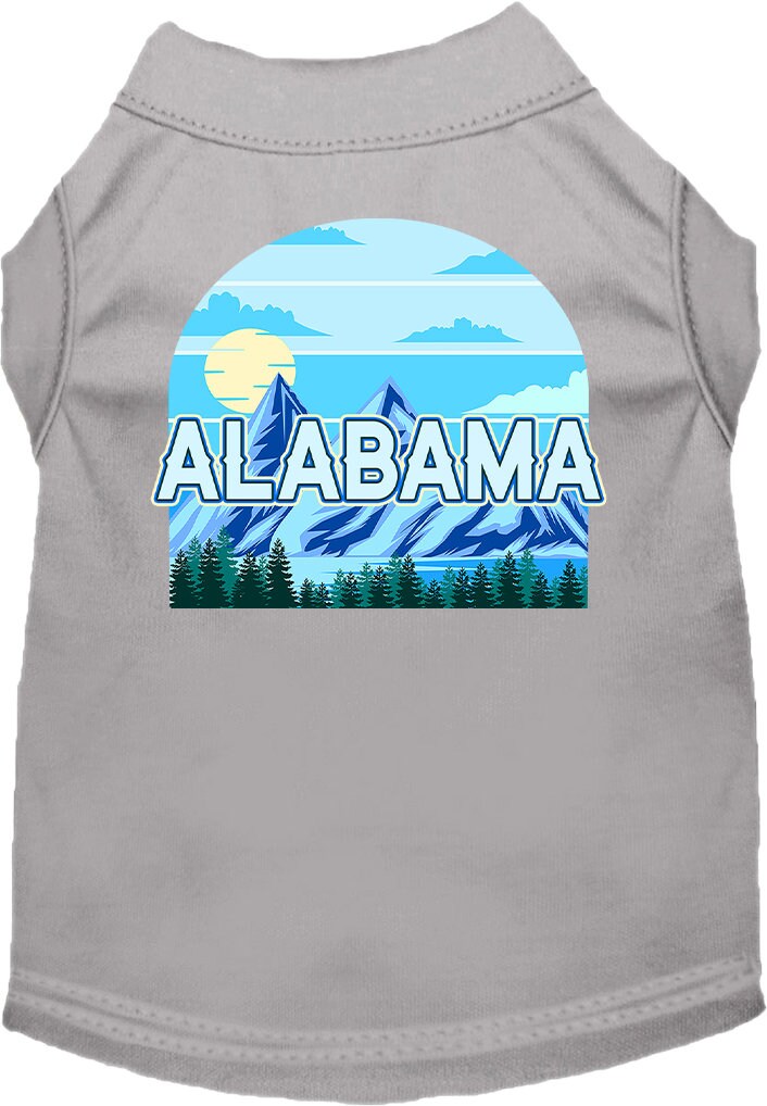 A stylish screen printed shirt for medium to large pets featuring the Alabama Trailblazer design, made from soft cotton and polyester blend.