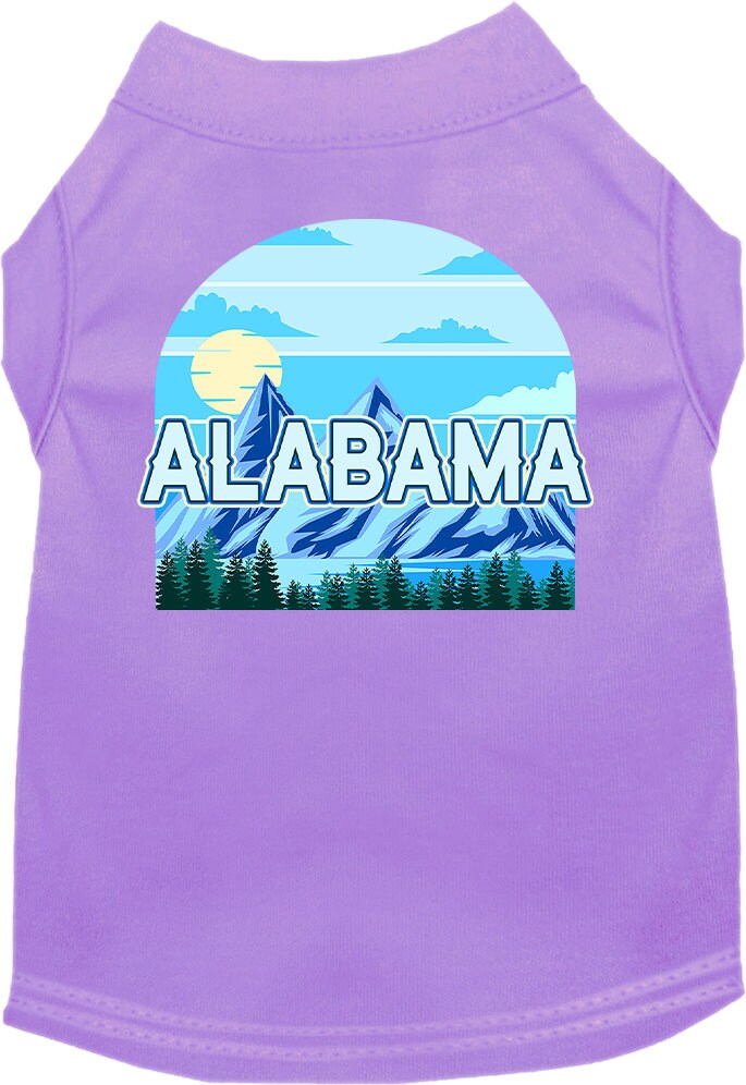 A stylish screen printed shirt for medium to large pets featuring the Alabama Trailblazer design, made from soft cotton and polyester blend.