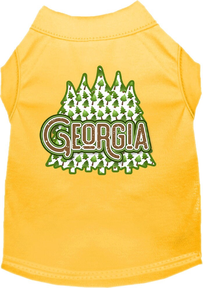 A soft and stylish screen printed shirt for medium to large pets featuring a Georgia Woodland Trees design, perfect for dogs and cats.