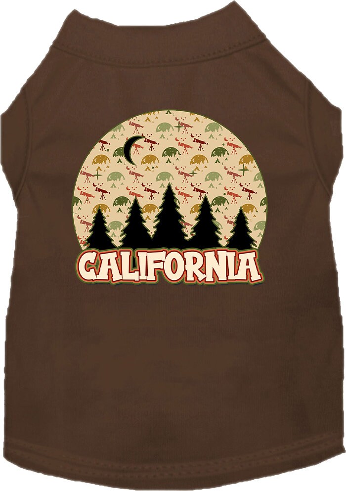 A soft and stylish screen printed shirt for medium to large pets featuring a 'California Under The Stars' design, perfect for dogs and cats.