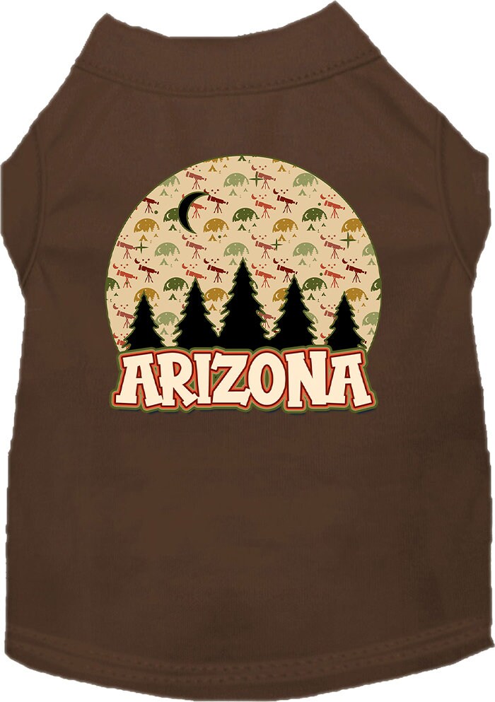 A soft and comfy screen printed shirt for medium to large pets, featuring a unique 'Arizona Under The Stars' design, perfect for stylish outings.