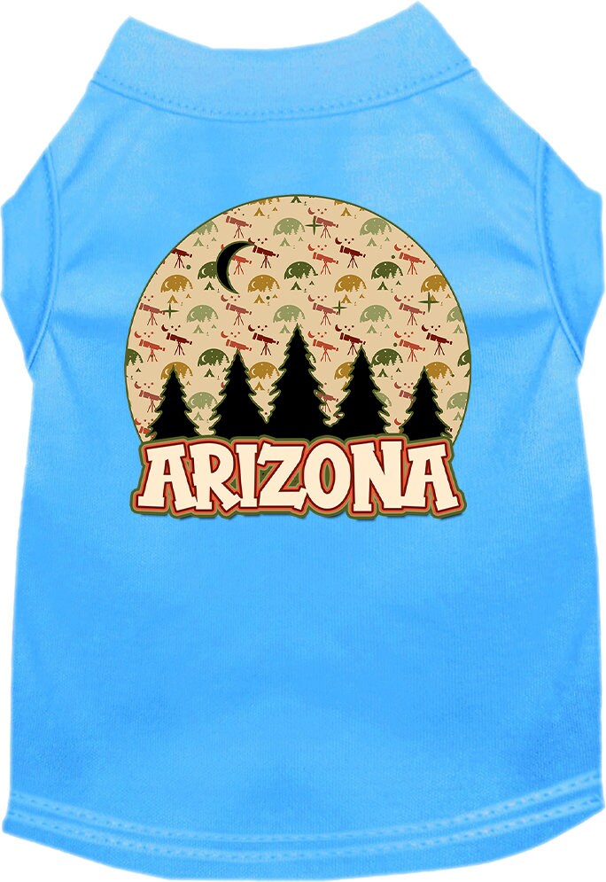 A soft and comfy screen printed shirt for medium to large pets, featuring a unique 'Arizona Under The Stars' design, perfect for stylish outings.