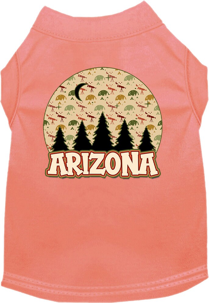 A soft and comfy screen printed shirt for medium to large pets, featuring a unique 'Arizona Under The Stars' design, perfect for stylish outings.