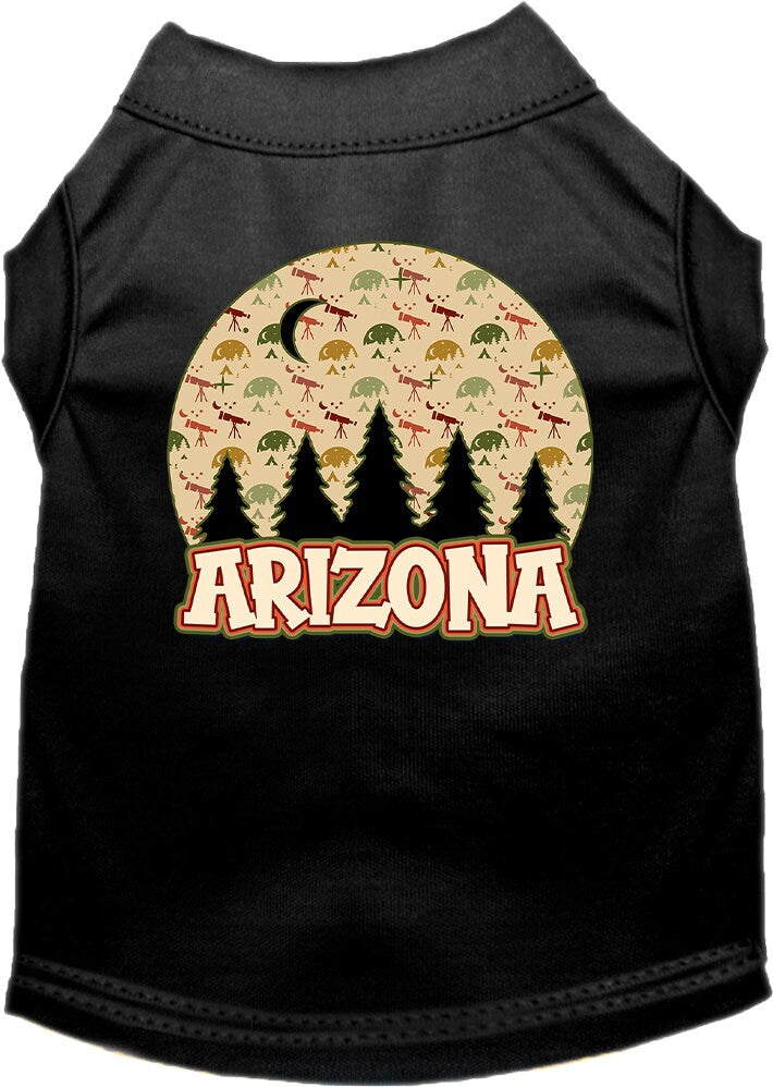 A soft and comfy screen printed shirt for medium to large pets, featuring a unique 'Arizona Under The Stars' design, perfect for stylish outings.