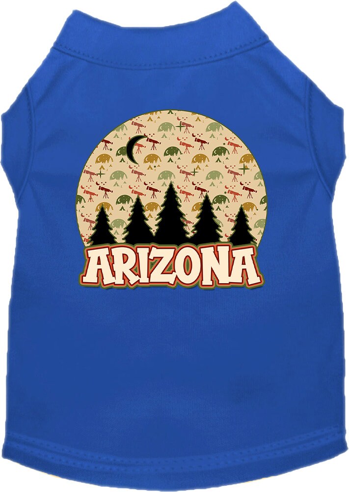A soft and comfy screen printed shirt for medium to large pets, featuring a unique 'Arizona Under The Stars' design, perfect for stylish outings.