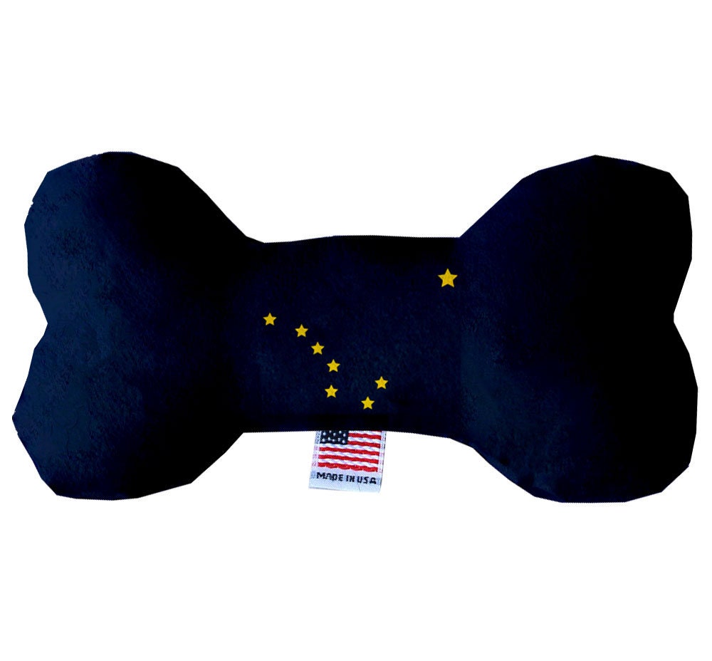 Alaskan Coast Plush Bone Toys set, featuring soft, cuddly designs in various patterns, perfect for dogs of all sizes.