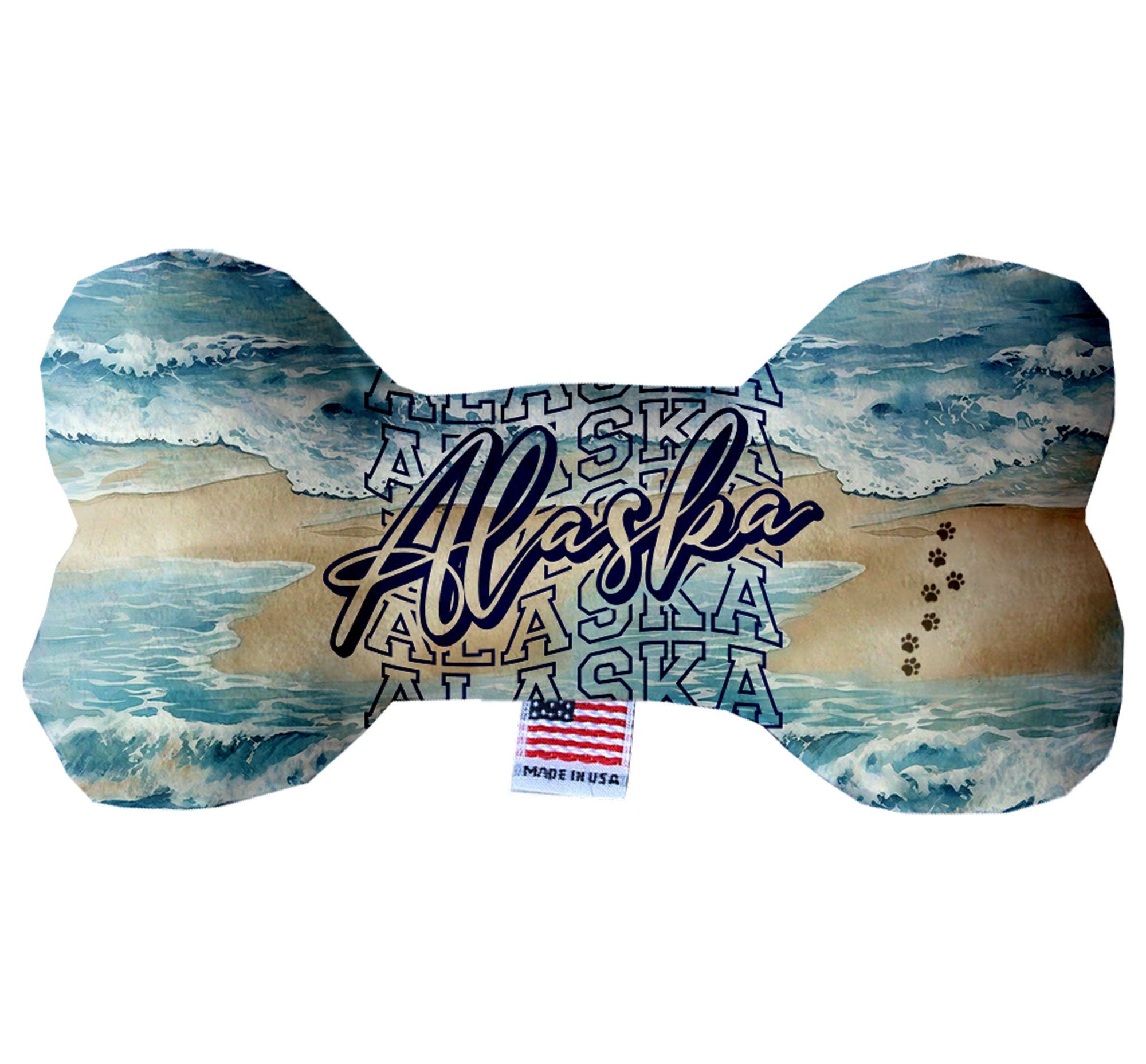 Alaskan Coast Plush Bone Toys set, featuring soft, cuddly designs in various patterns, perfect for dogs of all sizes.