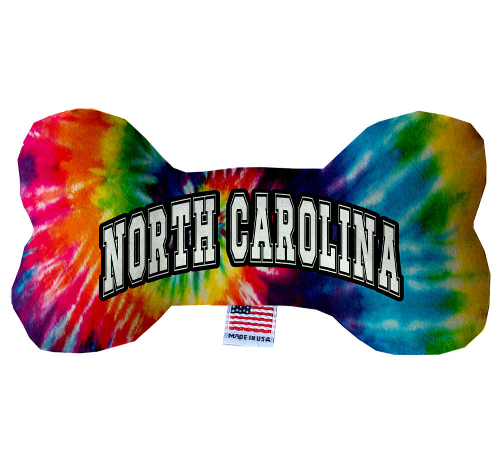North Carolina Coast Plush Bone Toys for dogs, featuring vibrant patterns and soft plush material, perfect for playtime and cuddling.