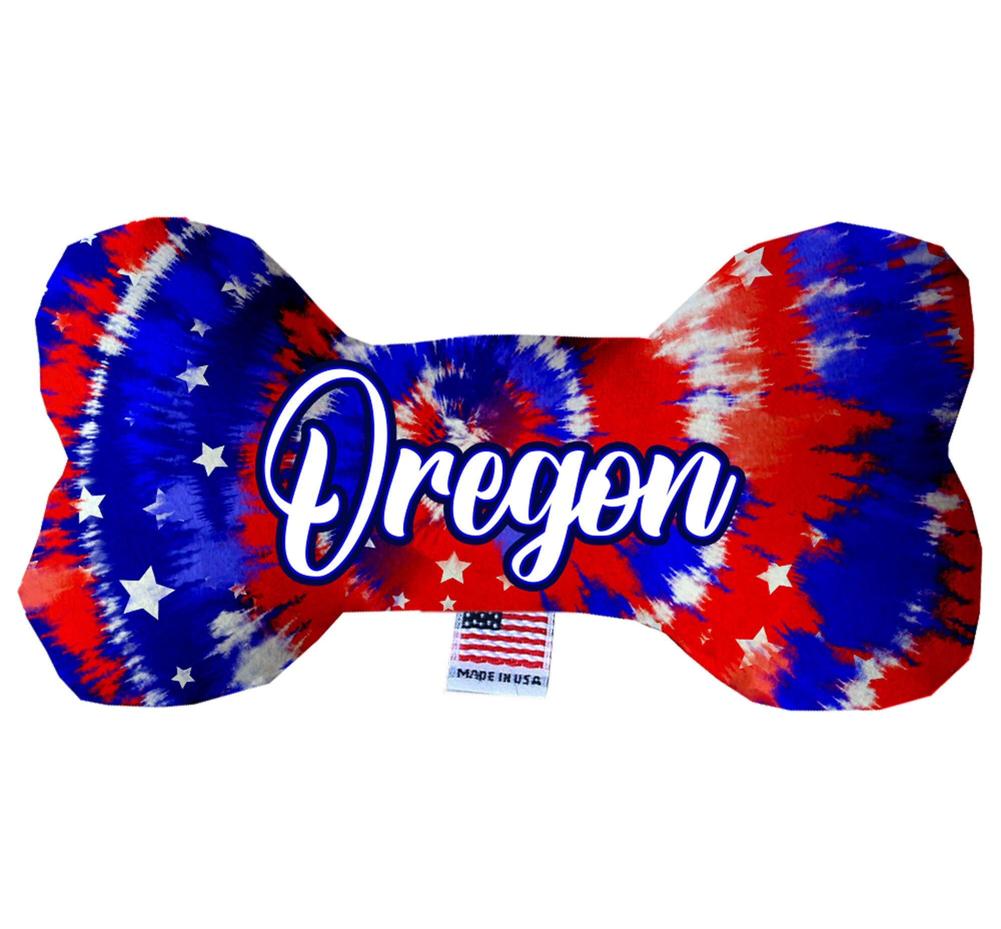 Oregon Coast Plush Bone Toys set, featuring soft, colorful designs perfect for dogs, showcasing various sizes and squeakers.