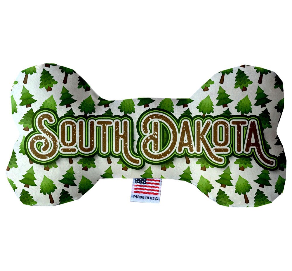 Handmade plush bone toys for dogs in various sizes and patterns, featuring soft, cuddly material and squeakers for interactive play.