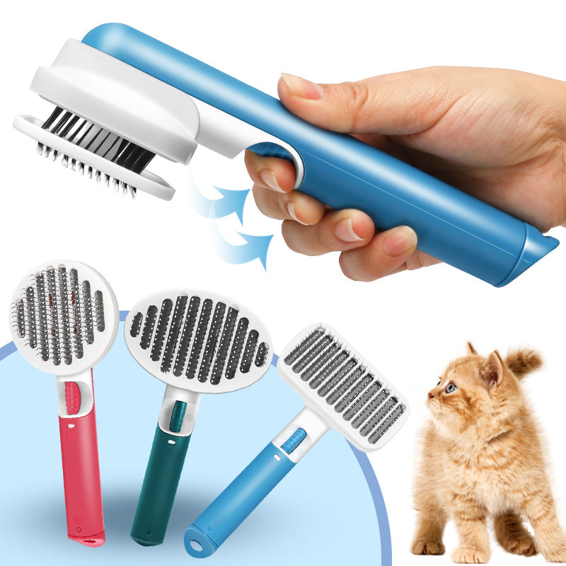 Pet Double-Sided Open Knot Comb for dogs and cats, featuring stainless steel needles for effective hair removal.
