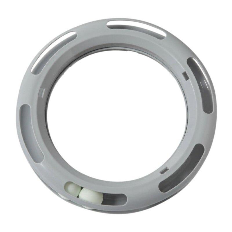 A colorful interactive ball toy for cats, designed for exercise and play, featuring a durable plastic construction.