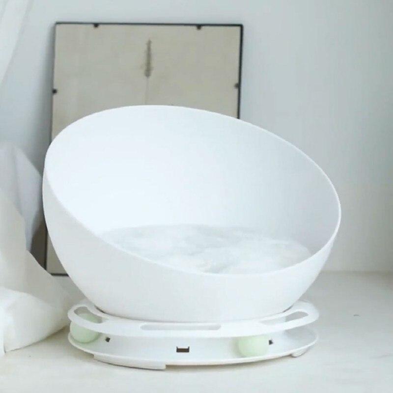 A colorful interactive ball toy for cats, designed for exercise and play, featuring a durable plastic construction.