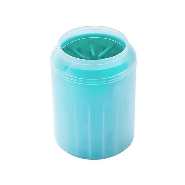 A colorful Pet Paw Washing Silicone Cup with soft bristles, designed for cleaning pet paws effectively and gently.