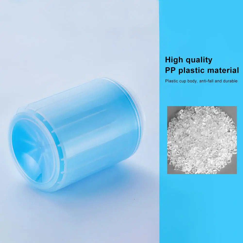 A colorful Pet Paw Washing Silicone Cup with soft bristles, designed for cleaning pet paws effectively and gently.