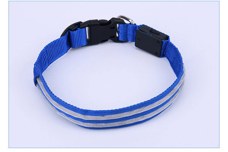 LED Flash Dog Collar in various colors, showcasing its luminous features and durable design.