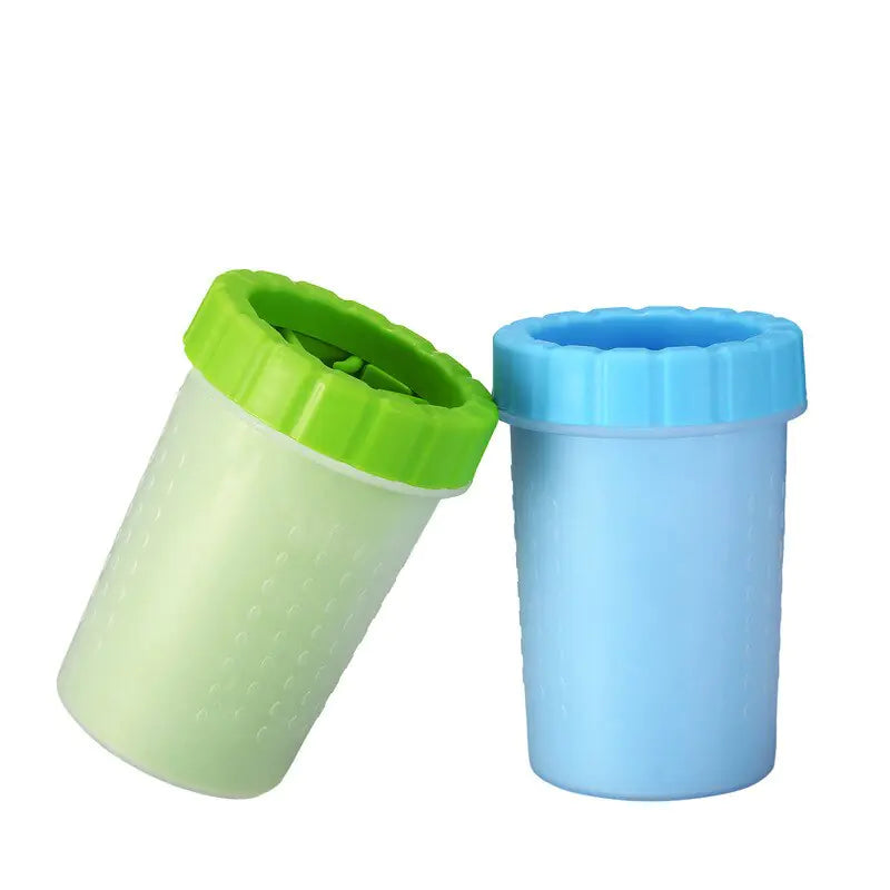A Pet Wash Cup designed for cleaning pet paws, featuring soft brushes and a durable silicone body, ideal for keeping floors clean.