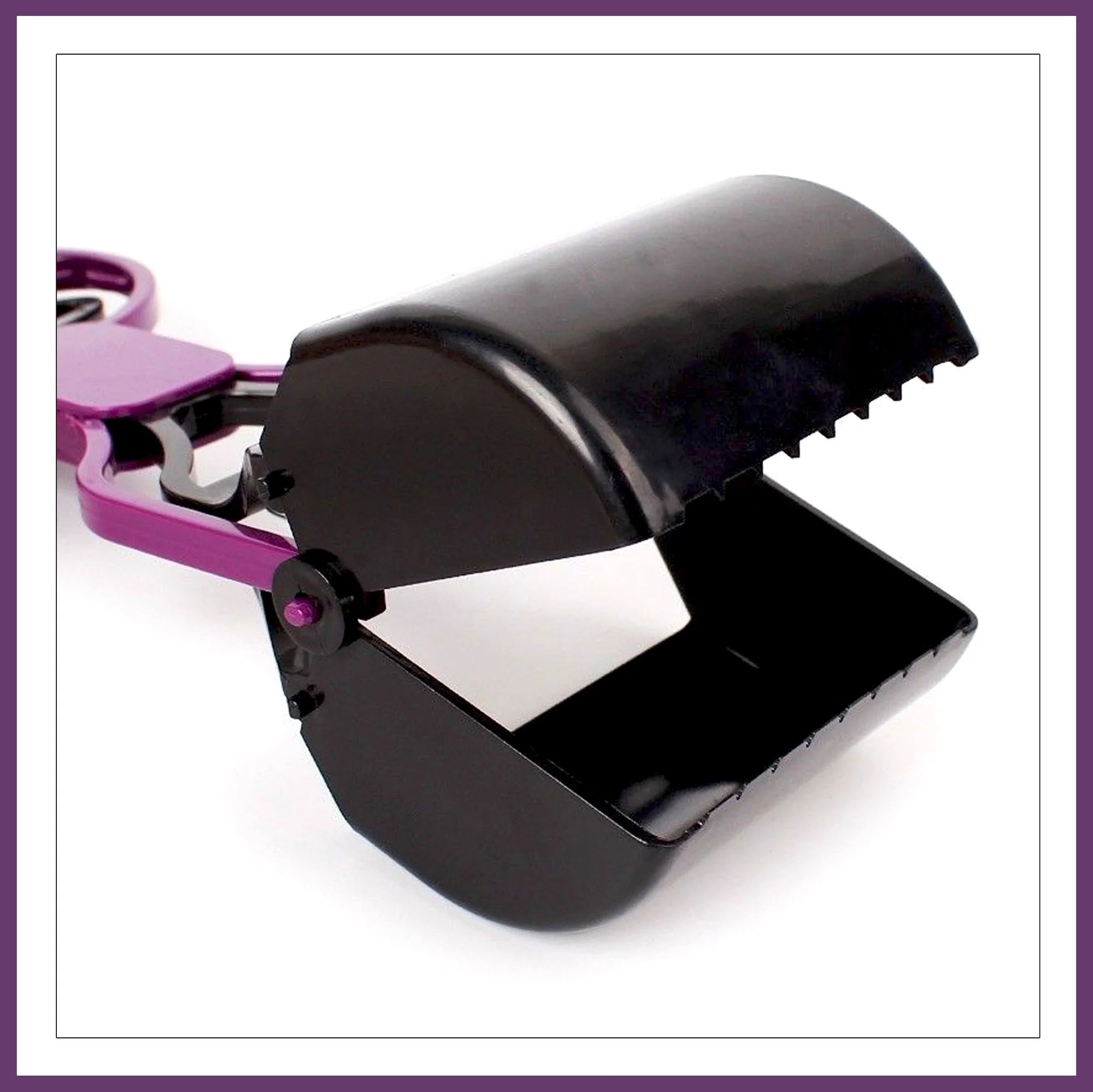 A Convenient Pet Waste Scooper with an ergonomic handle and wide scoop, designed for easy pet waste removal in various outdoor surfaces.