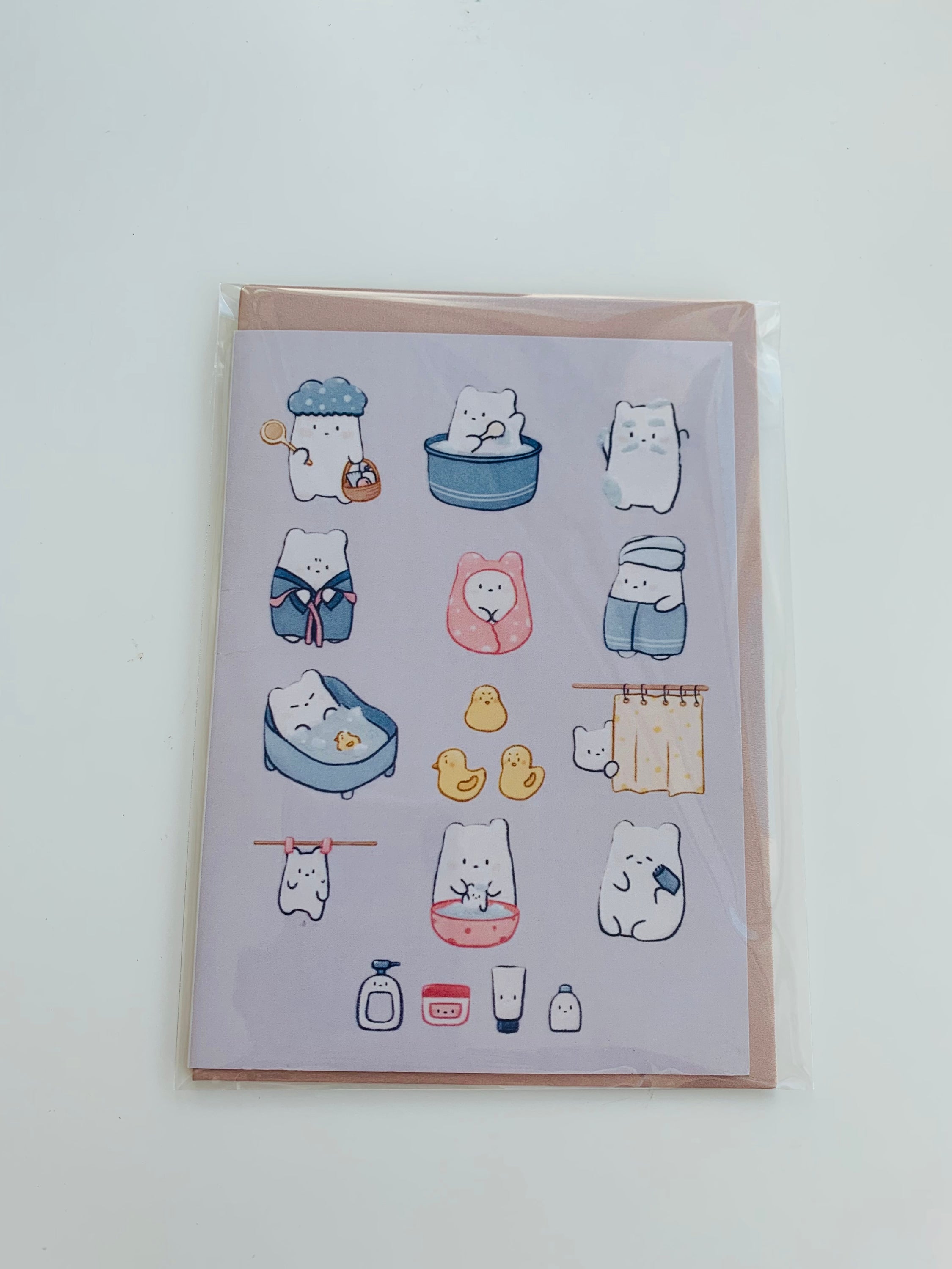 PETS CARD - #109 featuring a hand-painted design on smooth white cardstock with a craft envelope.