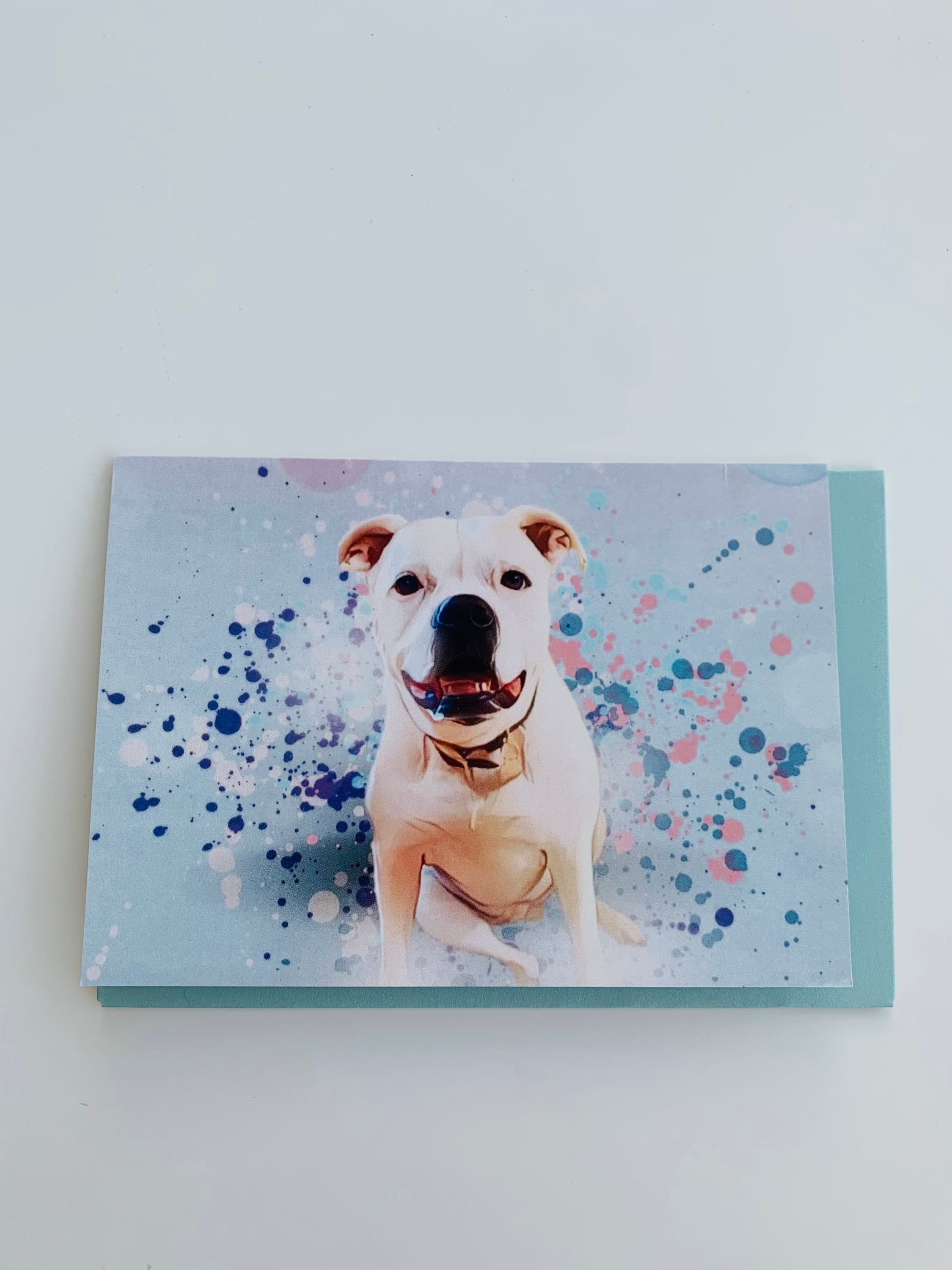 PETS CARD - #124 featuring a hand-painted design on smooth white cardstock with a craft envelope.