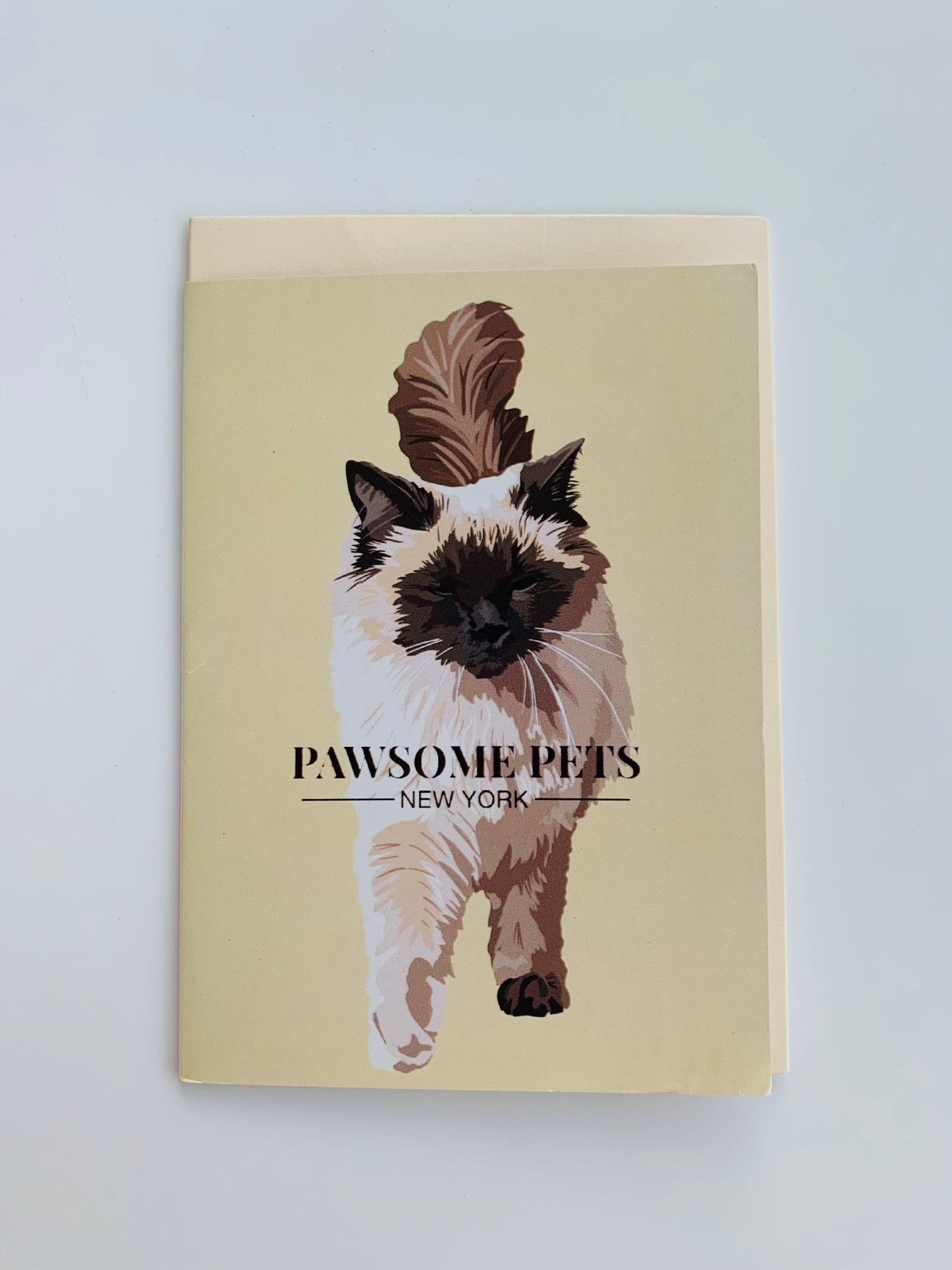 PETS CARD - #129 featuring a hand-painted design on smooth white cardstock with a craft envelope.