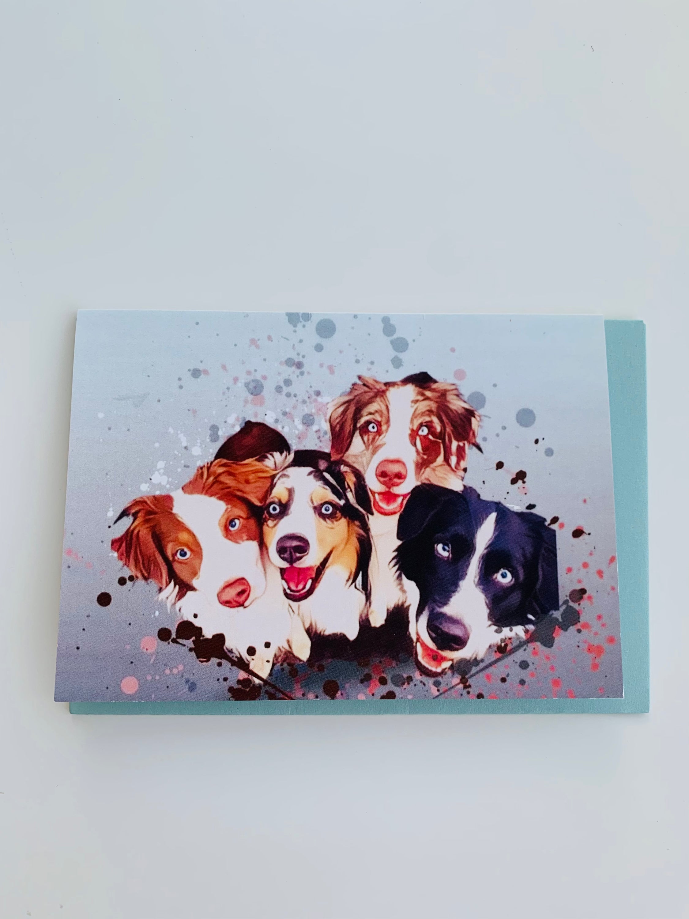 PETS CARD - #133 featuring a hand-painted design on smooth white cardstock with a craft envelope.
