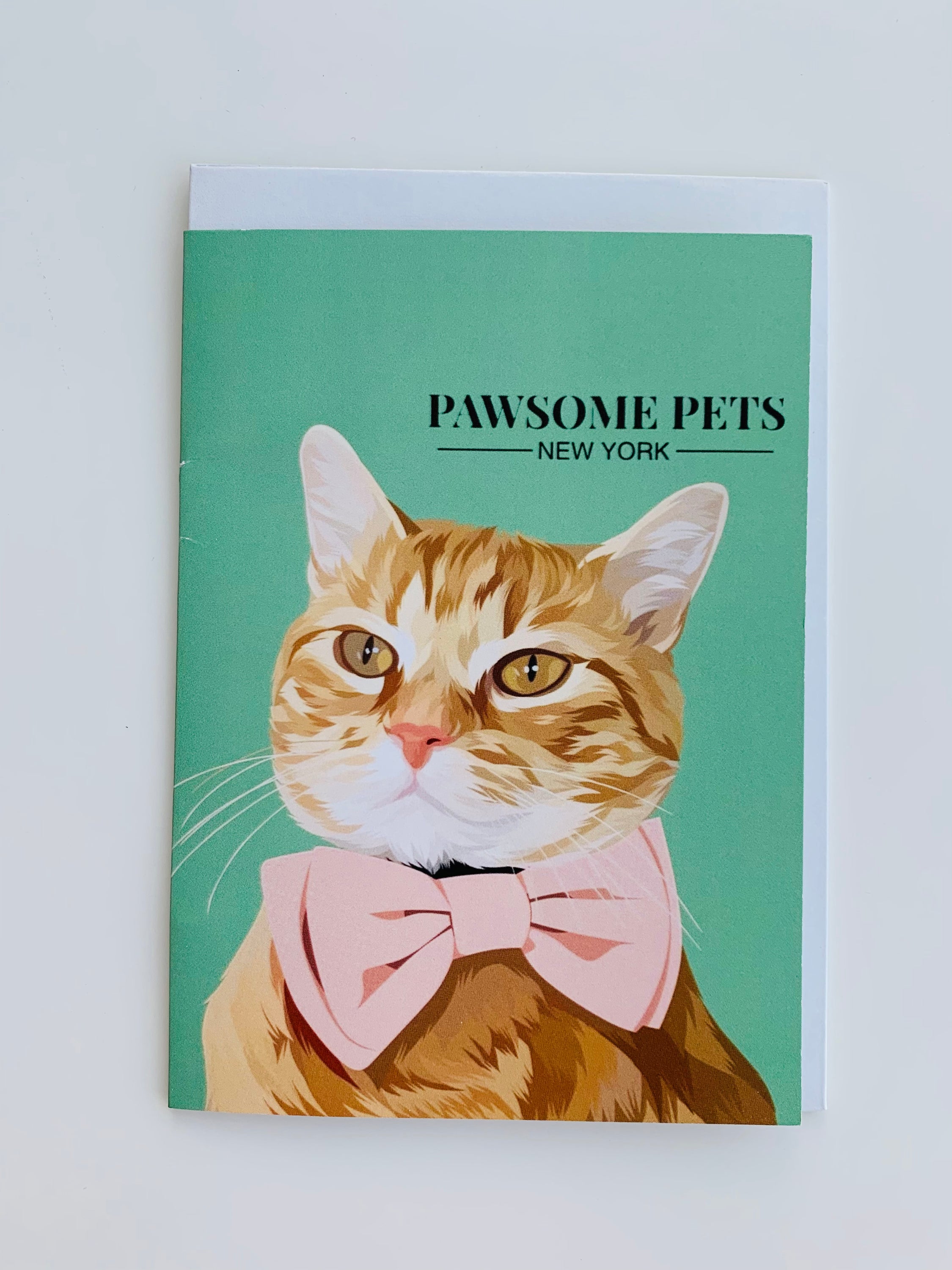 PETS CARD - #141 featuring a hand-painted design on smooth white cardstock with a craft envelope.