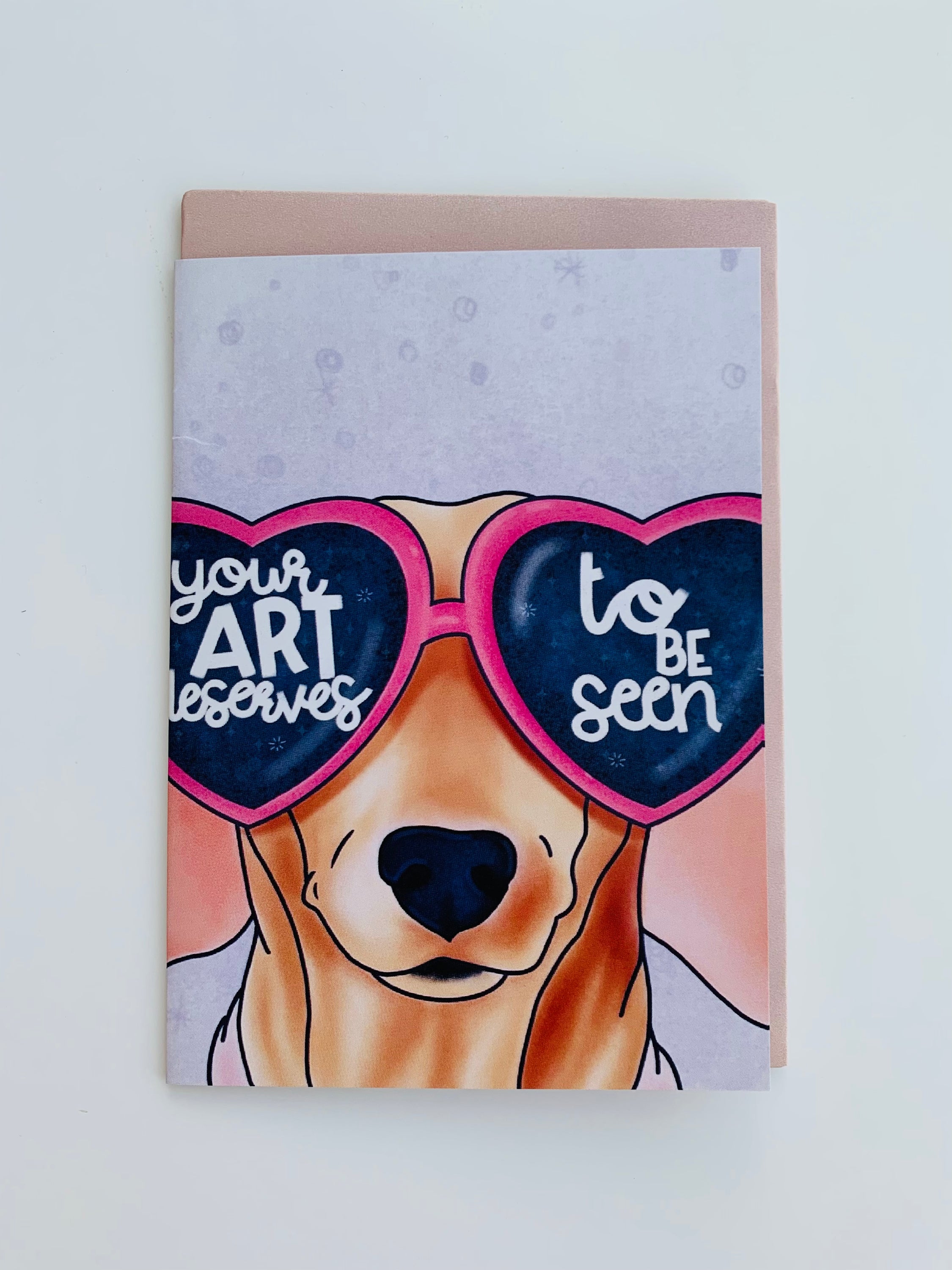 PETS CARD - #143 featuring a hand-painted design on smooth white cardstock with a craft envelope.