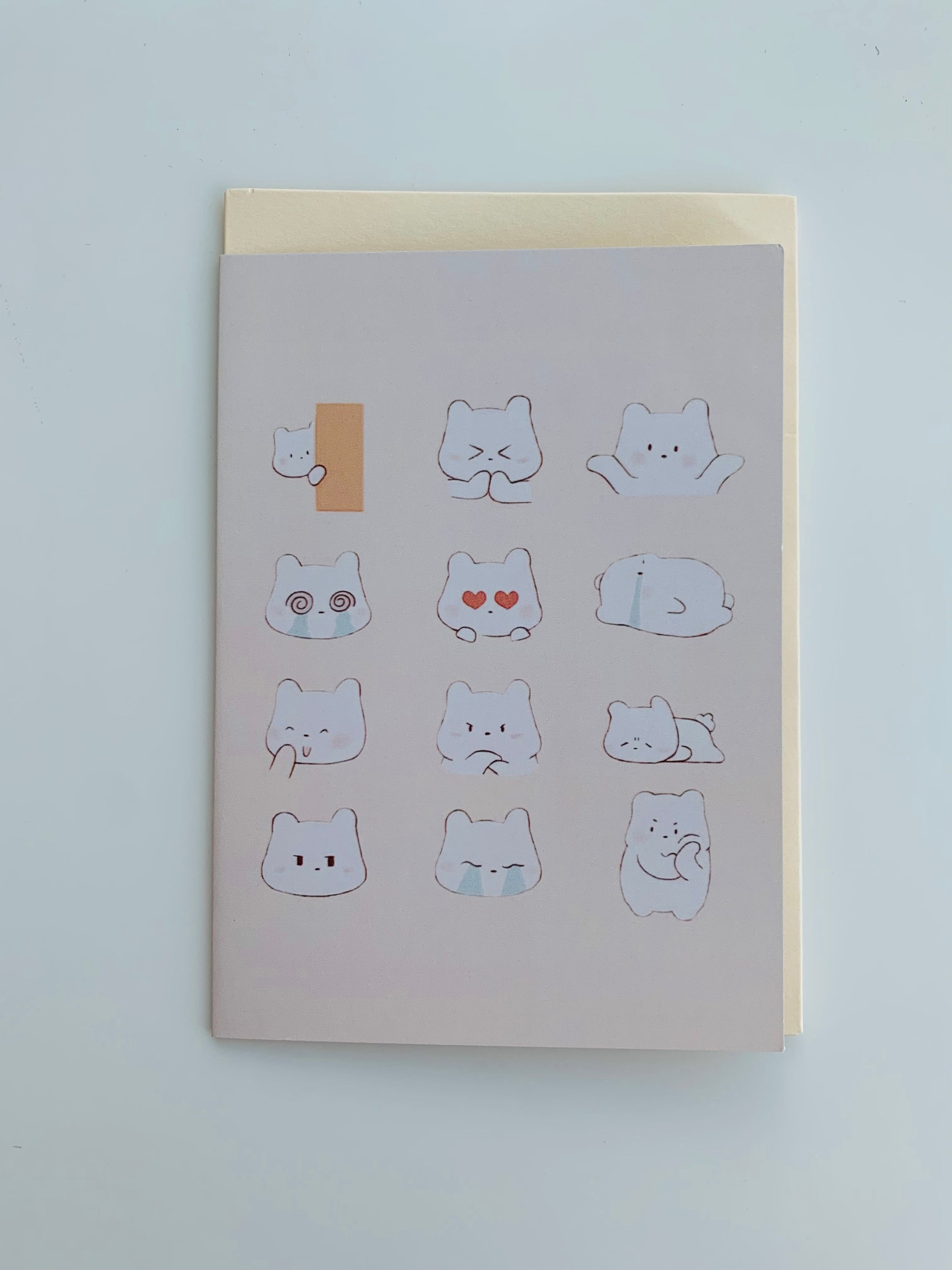 PETS CARD - #148 featuring a hand-painted design, folded card on smooth white cardstock with a craft envelope.