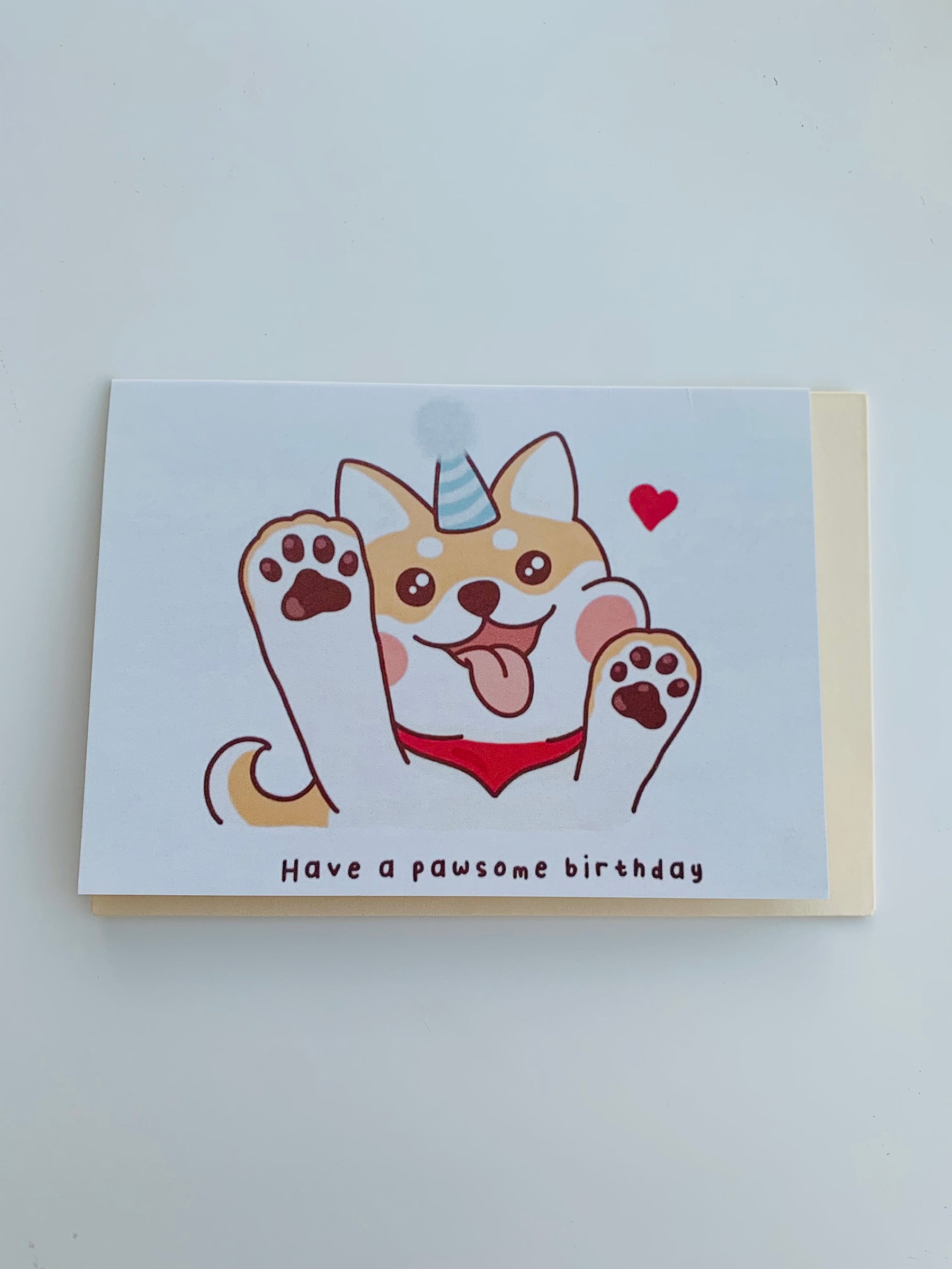 PETS CARD - #149 featuring a hand-painted design, folded on smooth white cardstock with a craft envelope.