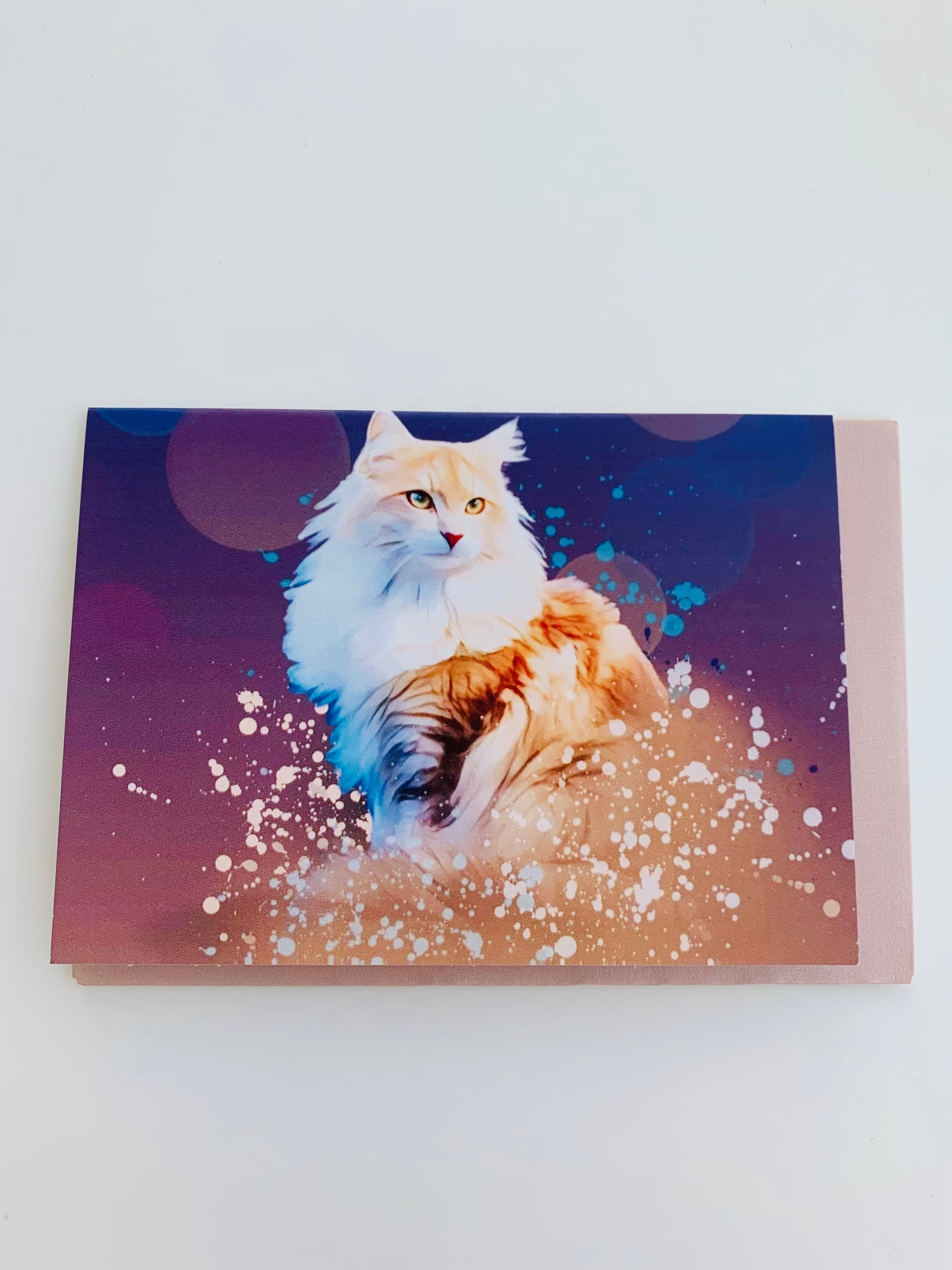 PETS CARD - #155 featuring a hand-painted design by Pawsome Team on smooth white cardstock with a craft envelope.