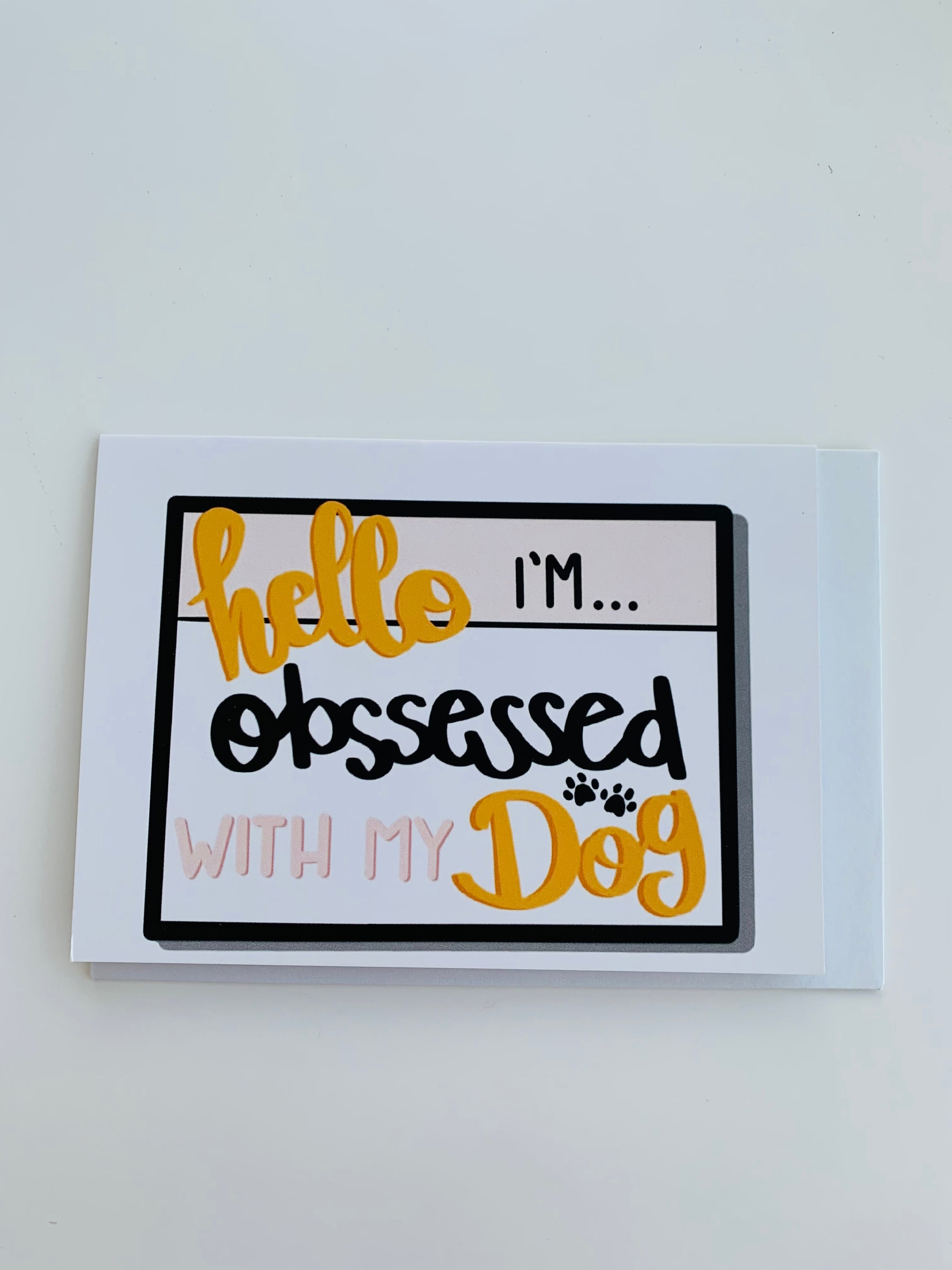 PETS CARD - #154 featuring a hand-painted design, folded card on smooth white cardstock with a craft envelope.