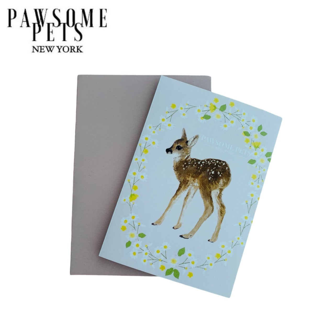 PETS CARD - #16 featuring a hand-painted design on smooth white cardstock with a plain craft envelope.